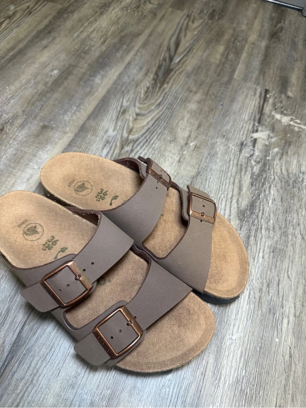 Papillio by Birkenstocks Brown Double Buckle Sandals